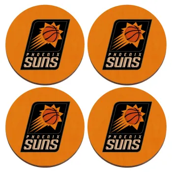 Phoenix Suns, ΣΕΤ x4 Σουβέρ ξύλινα στρογγυλά plywood (9cm)