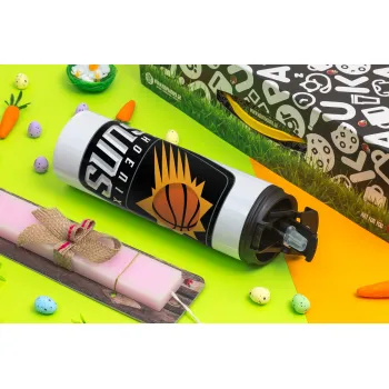 Phoenix Suns, Πασχαλινή Λαμπάδα με Travel Tumbler θερμό με διπλό καπάκι (600ml, BPA free) & κερί αρωματικό πλακέ (30cm) (ΡΟΖ)