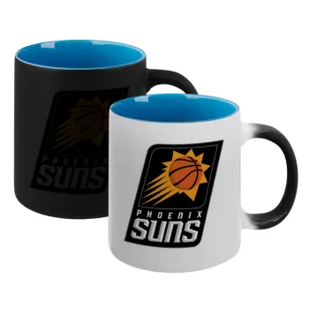 Phoenix Suns, Κούπα Μαγική εσωτερικό μπλε, κεραμική 330ml που αλλάζει χρώμα με το ζεστό ρόφημα