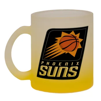 Phoenix Suns, Κούπα γυάλινη δίχρωμη με βάση το κίτρινο ματ, 330ml