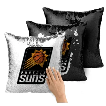 Phoenix Suns, Μαξιλάρι καναπέ Μαγικό Μαύρο με πούλιες 40x40cm περιέχεται το γέμισμα
