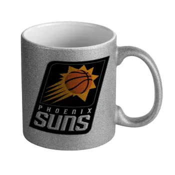 Phoenix Suns, Κούπα Ασημένια Glitter που γυαλίζει, κεραμική, 330ml