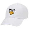 Angry birds eyes, Καπέλο ενηλίκων Jockey Λευκό (snapback, 5-φύλλο, unisex)