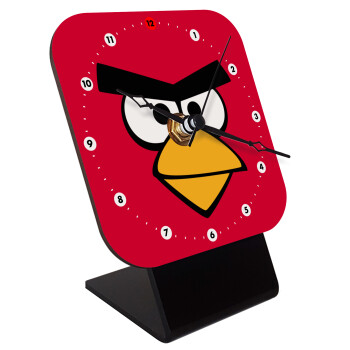 Angry birds eyes, Quartz Wooden table clock with hands (10cm)