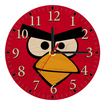 Angry birds eyes, Ρολόι τοίχου ξύλινο plywood (20cm)