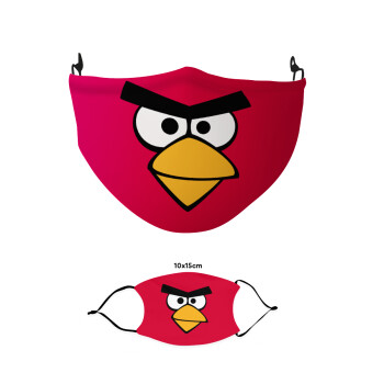 Angry birds eyes, Μάσκα υφασμάτινη παιδική πολλαπλών στρώσεων με υποδοχή φίλτρου