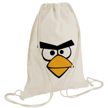Angry birds eyes, Backpack bag GYMBAG natural (28x40cm)