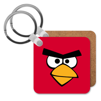 Angry birds eyes, Μπρελόκ Ξύλινο τετράγωνο MDF