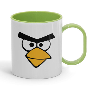 Angry birds eyes, Κούπα (πλαστική) (BPA-FREE) Polymer Πράσινη για παιδιά, 330ml
