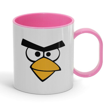 Angry birds eyes, Κούπα (πλαστική) (BPA-FREE) Polymer Ροζ για παιδιά, 330ml
