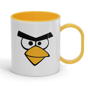 Angry birds eyes, Κούπα (πλαστική) (BPA-FREE) Polymer Κίτρινη για παιδιά, 330ml