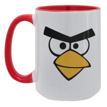 Angry birds eyes, Κούπα Mega 15oz, κεραμική Κόκκινη, 450ml
