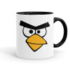 Angry birds eyes, Κούπα χρωματιστή μαύρη, κεραμική, 330ml