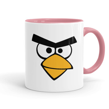 Angry birds eyes, Mug colored pink, ceramic, 330ml