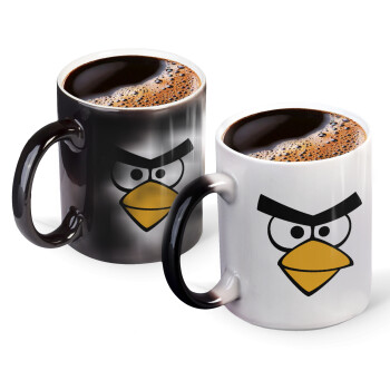Angry birds eyes, Color changing magic Mug, ceramic, 330ml when adding hot liquid inside, the black colour desappears (1 pcs)