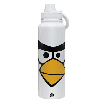 Angry birds eyes, 1L Stainless Steel Thermal Bottle with Phone Holder & Double Wall Insulation