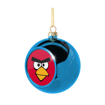 Angry birds eyes, Χριστουγεννιάτικη μπάλα δένδρου Μπλε 8cm