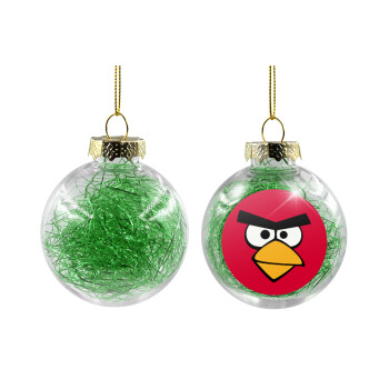 Angry birds eyes, Transparent Christmas tree ball ornament with green filling 8cm