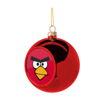 Angry birds eyes, Χριστουγεννιάτικη μπάλα δένδρου Κόκκινη 8cm