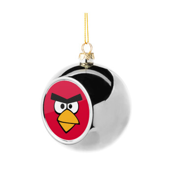 Angry birds eyes, Χριστουγεννιάτικη μπάλα δένδρου Ασημένια 8cm