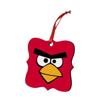 Angry birds eyes, Christmas ornament polygon wooden 7.5cm