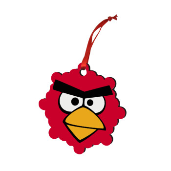 Angry birds eyes, Christmas ornament snowflake wooden 7.5cm