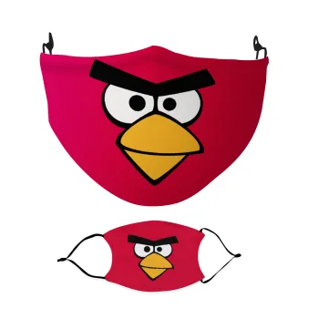 Angry birds eyes, Μάσκα υφασμάτινη Ενηλίκων πολλαπλών στρώσεων με υποδοχή φίλτρου