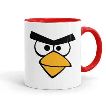 Angry birds eyes, Κούπα χρωματιστή κόκκινη, κεραμική, 330ml