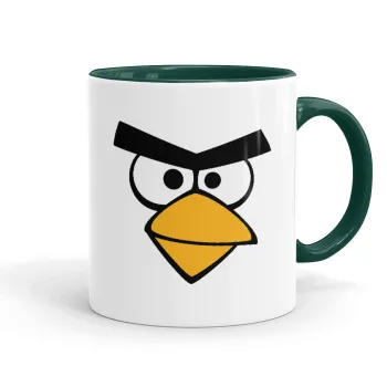 Angry birds eyes, Κούπα χρωματιστή πράσινη, κεραμική, 330ml
