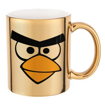 Angry birds eyes, Κούπα κεραμική, χρυσή καθρέπτης, 330ml
