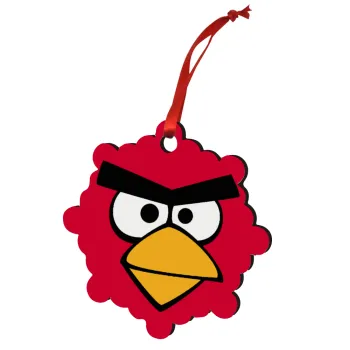 Angry birds eyes, Christmas ornament snowflake wooden 7.5cm