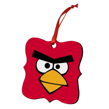 Angry birds eyes, Christmas ornament polygon wooden 7.5cm