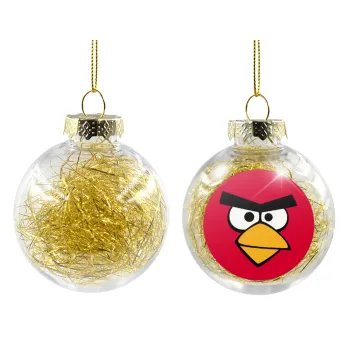 Angry birds eyes, Transparent Christmas tree ball ornament with gold filling 8cm