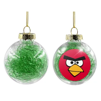 Angry birds eyes, Transparent Christmas tree ball ornament with green filling 8cm