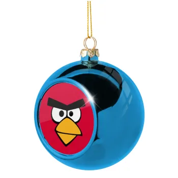 Angry birds eyes, Στολίδι Χριστουγεννιάτικη μπάλα δένδρου Μπλε 8cm