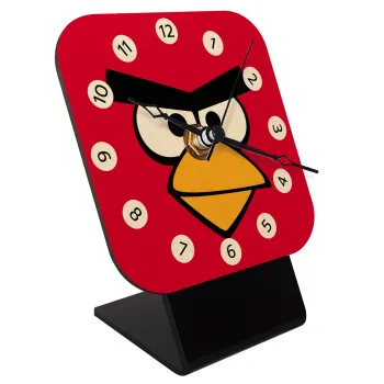 Angry birds eyes, Επιτραπέζιο ρολόι σε φυσικό ξύλο (10cm)