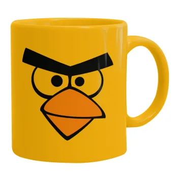 Angry birds eyes, Κούπα, κεραμική κίτρινη, 330ml
