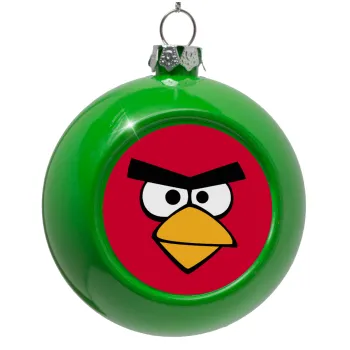 Angry birds eyes, Στολίδι Χριστουγεννιάτικη μπάλα δένδρου Πράσινο 8cm