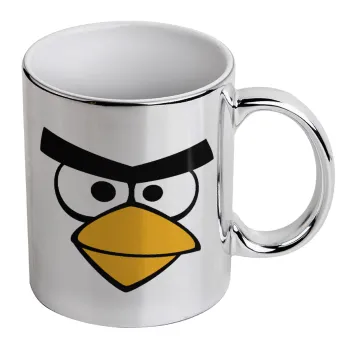 Angry birds eyes, Mug ceramic, silver mirror, 330ml