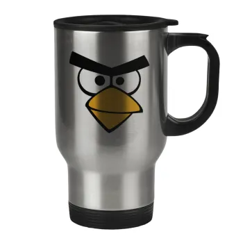 Angry birds eyes, Κούπα ταξιδιού ανοξείδωτη με καπάκι, διπλού τοιχώματος (θερμό) 450ml
