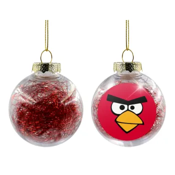 Angry birds eyes, Transparent Christmas tree ball ornament with red filling 8cm