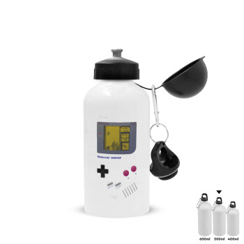 Gameboy, Metal water bottle, White, aluminum 500ml