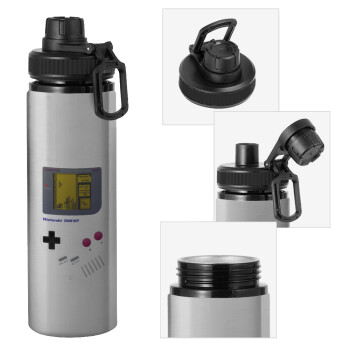 Gameboy, Μεταλλικό παγούρι νερού με καπάκι ασφαλείας, αλουμινίου 850ml
