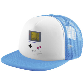 Gameboy, Καπέλο Soft Trucker με Δίχτυ Γαλάζιο/Λευκό