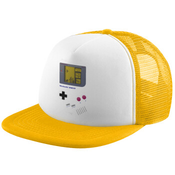 Gameboy, Καπέλο Soft Trucker με Δίχτυ Κίτρινο/White 