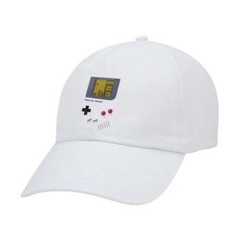 Gameboy, Καπέλο Ενηλίκων Baseball Λευκό 5-φύλλο (POLYESTER, ΕΝΗΛΙΚΩΝ, UNISEX, ONE SIZE)