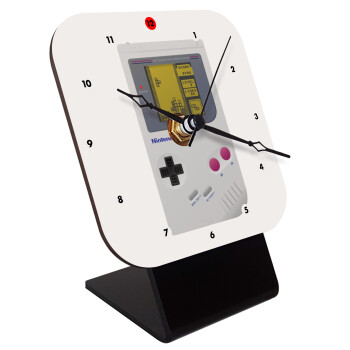 Gameboy, Quartz Wooden table clock with hands (10cm)