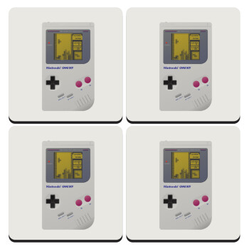 Gameboy, ΣΕΤ 4 Σουβέρ ξύλινα τετράγωνα (9cm)