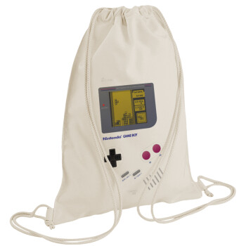 Gameboy, Τσάντα πλάτης πουγκί GYMBAG natural (28x40cm)