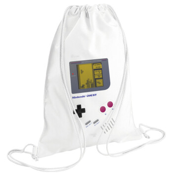 Gameboy, Τσάντα πλάτης πουγκί GYMBAG λευκή (28x40cm)